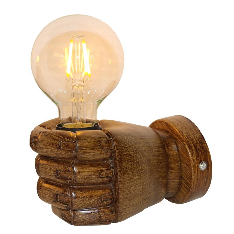 

Creative Right / Left Hand wall lamp restaurant bar cafe bedroom bedside Art resin decorative sconce wall lights With E27 Lamp