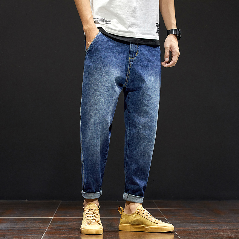 

2021 New Arrival High-quality Elastic Pants, Ankle-length Length Large Men's Brim Pants Size 28-42 0QCR, Sky blue.