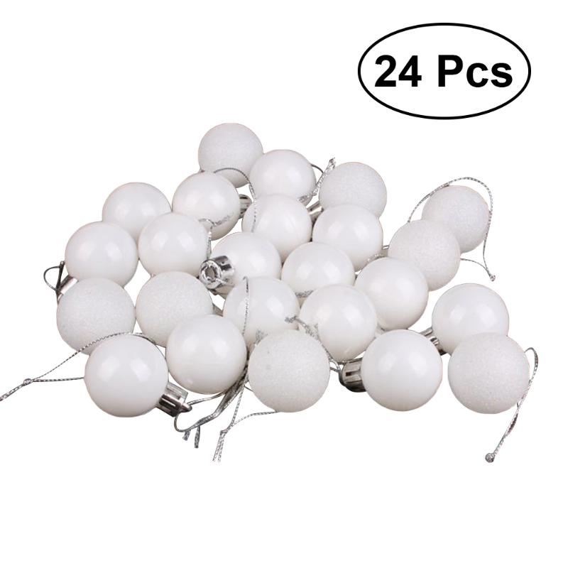 

24pcs Christmas White Pink Ball Ornaments Tree Decorations for Holiday Happy Wedding Party Chrismas Tree Ball Decoration