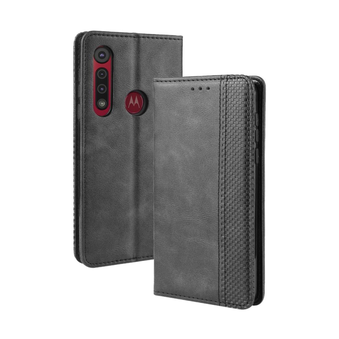 

For Motorola Moto G8 Plus Magnetic Buckle Retro Crazy Horse Texture Horizontal Flip Leather Case with Holder Card Slots Photo Frame
