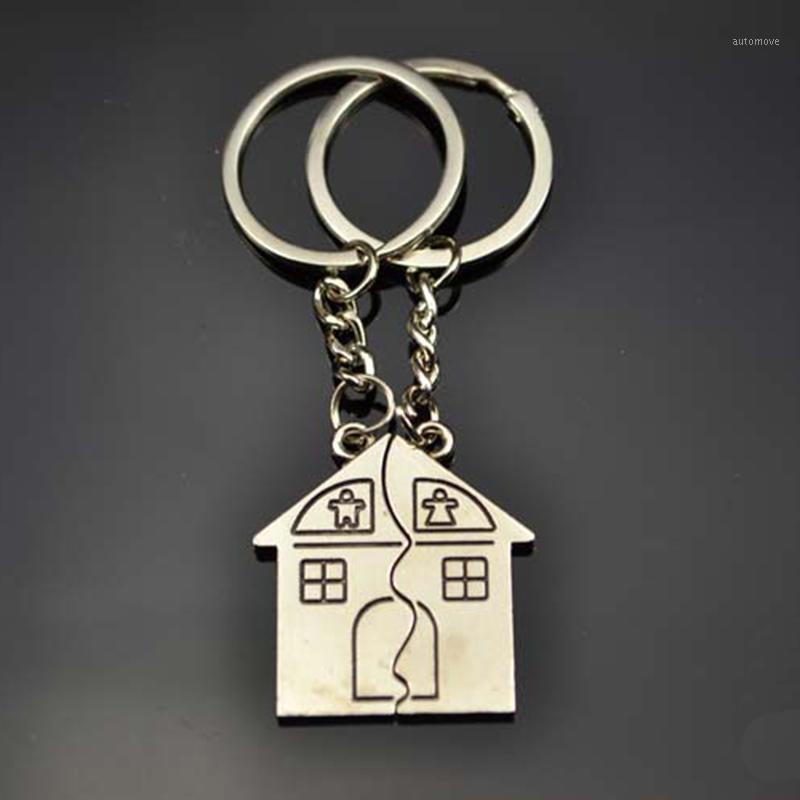 

Custom Keychain Custom Name Stainless Steel A Pair Keychain First Home Key Ring Housewarming Set Gift Fashion Jewelry1