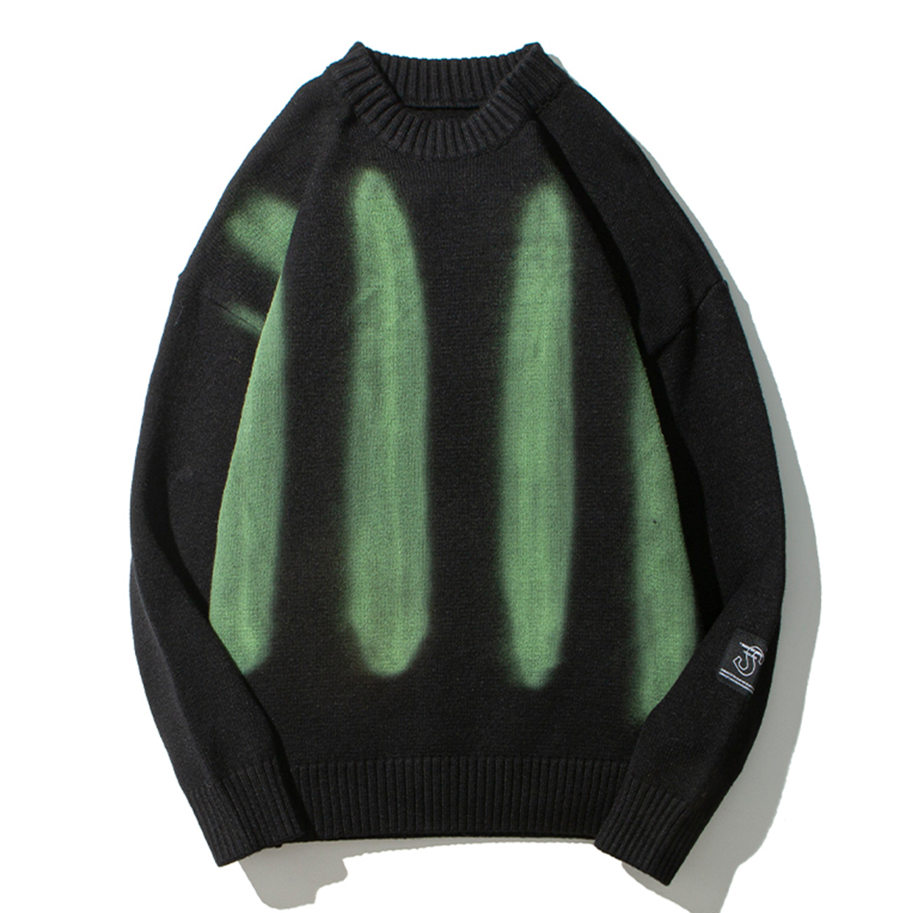 

2021 New Hip Hop Graffiti Vertical Stripe Knitted Men Casual Harajuku Jumper Sweater Oversize Winter Pullover Cotton Black Gray Bok7