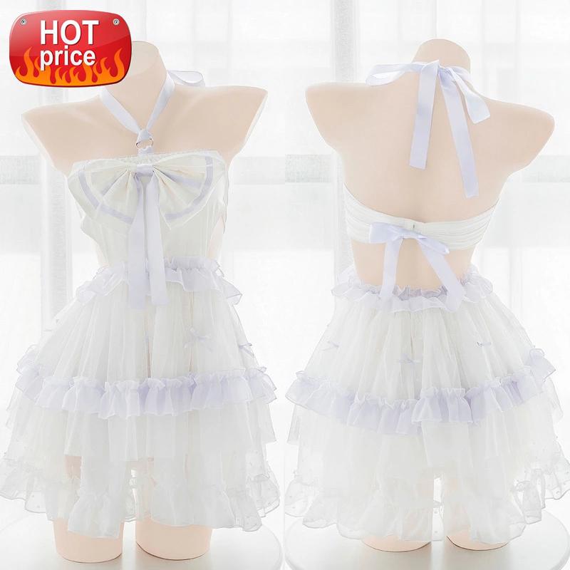 

Sweet Lolita Dress Love Live Anime Cosplay Outfit Halloween Costumes for Women Lingerie Cute Demon Slayer Sleepwear Roleplay New #y49g, Black;white