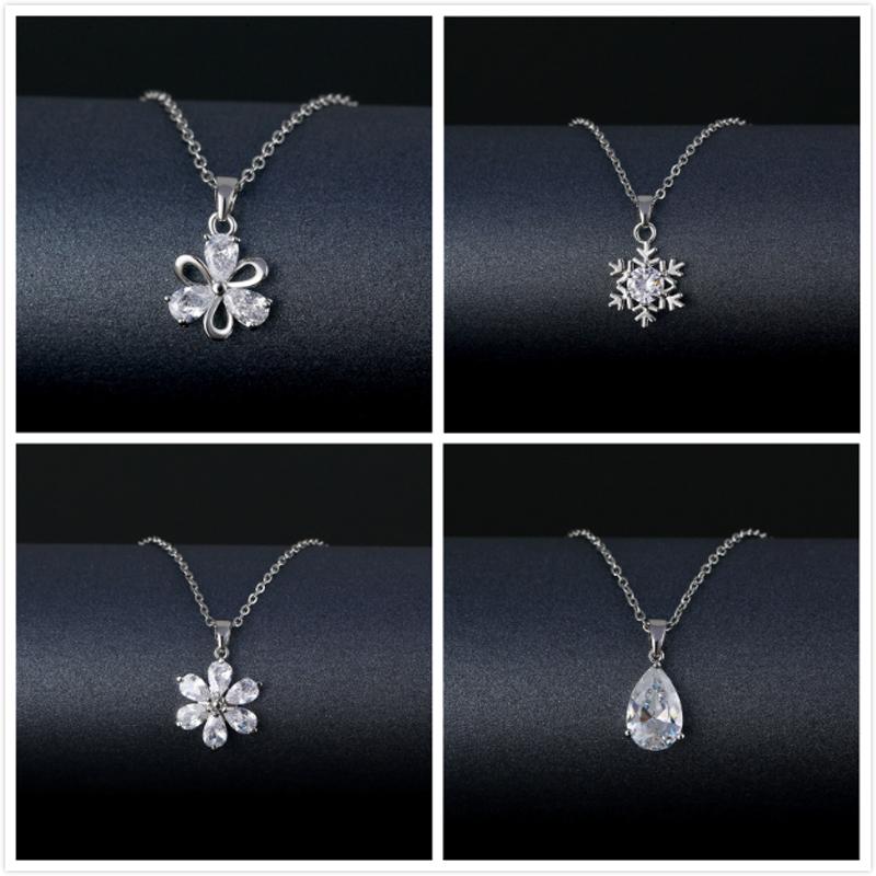 

Pendant Necklaces Stainless Steel Necklace For Women Fashion Jewelry 2022 Zircon Sunflower Butterfly Luxury Korean Japanese, Silver