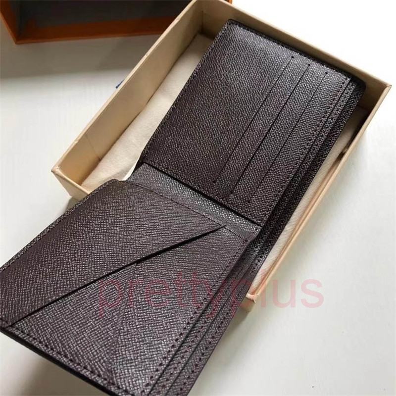 

Classic Fashion Gentlemen short wallets for men clutch bag leather men women Business card holders wallet with box