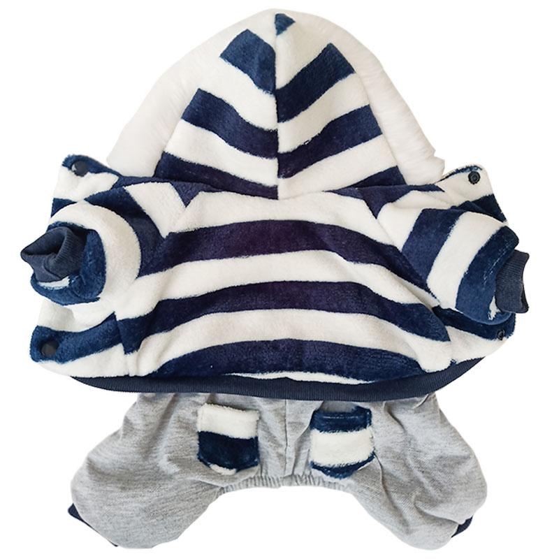 

Warm Winter Pet Dog Coat Clothes Thickness Puppy Jumpsuits Overall Fleece Small Dog Clothes Pet Outfit Clothing, Navy blue