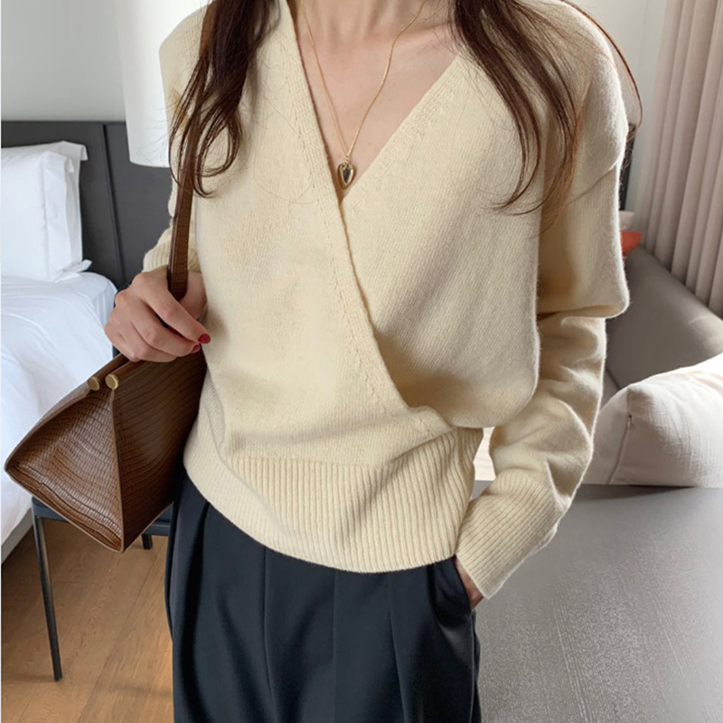 

2021 Autumn new female pullovers sweater, Apricot