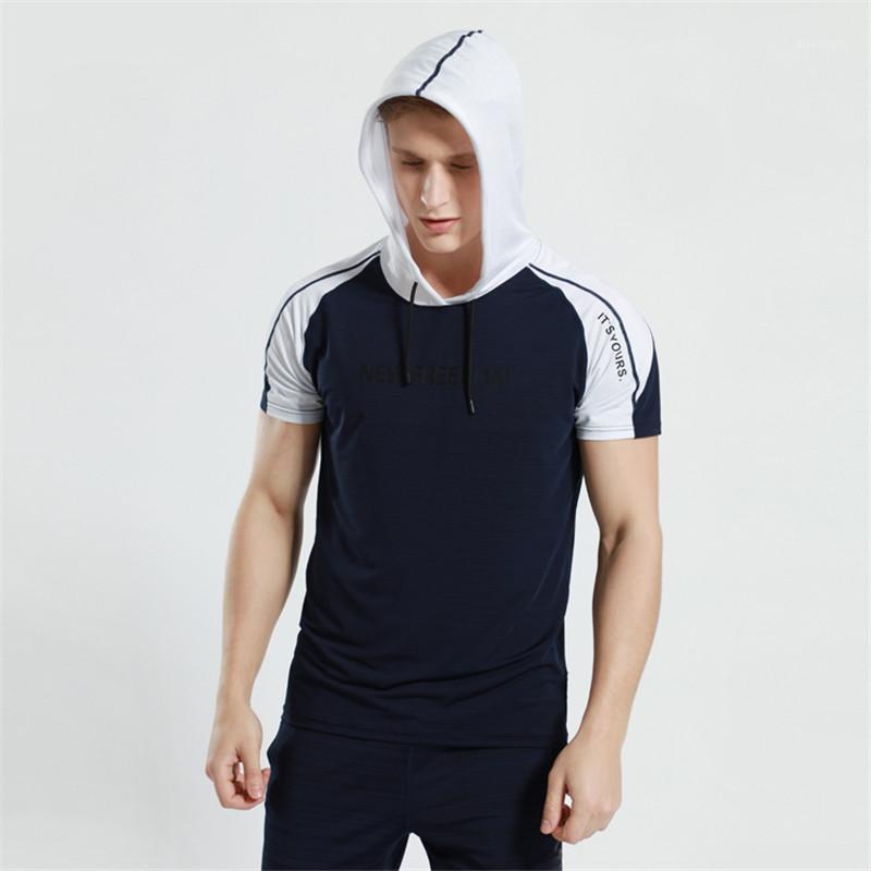 

New Men's Hooded Black Shirt High Quality Men Cotton Short Sleeve T Shirts Brands Jerseys For Outdoor Sports Summer Mens Shirts1, White