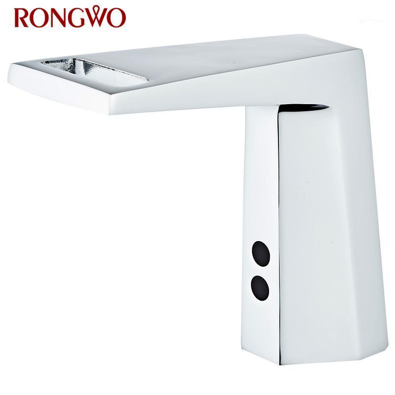 

RONGWO Hot & Cold Water Bathroom Automatic Touch Free Sensor Faucet Water Saving Inductive Tap Electric Mixer1