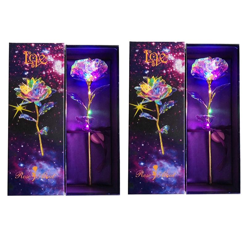 

Colorful Crystal Galaxy,Artificial Rose Flower Led Light Lasts Forever Gifts,Wedding Luxury Gift Box Supplies, Color gold