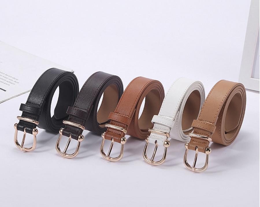 

2020 New Fashion Women's Belt Metal Pin Buckle Simple Wild Imitation Leather Decoration Youth Pants Belt Rhwwc, Black;brown