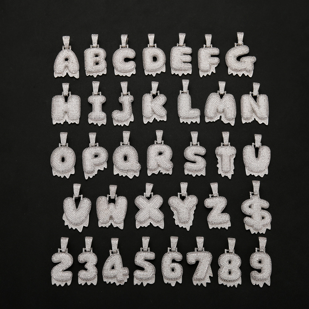 

Whosale A-Z Custom Name Initial Letter Pendant Necklace For Men With 24inch Rope Chain Gold Silver Jewelry