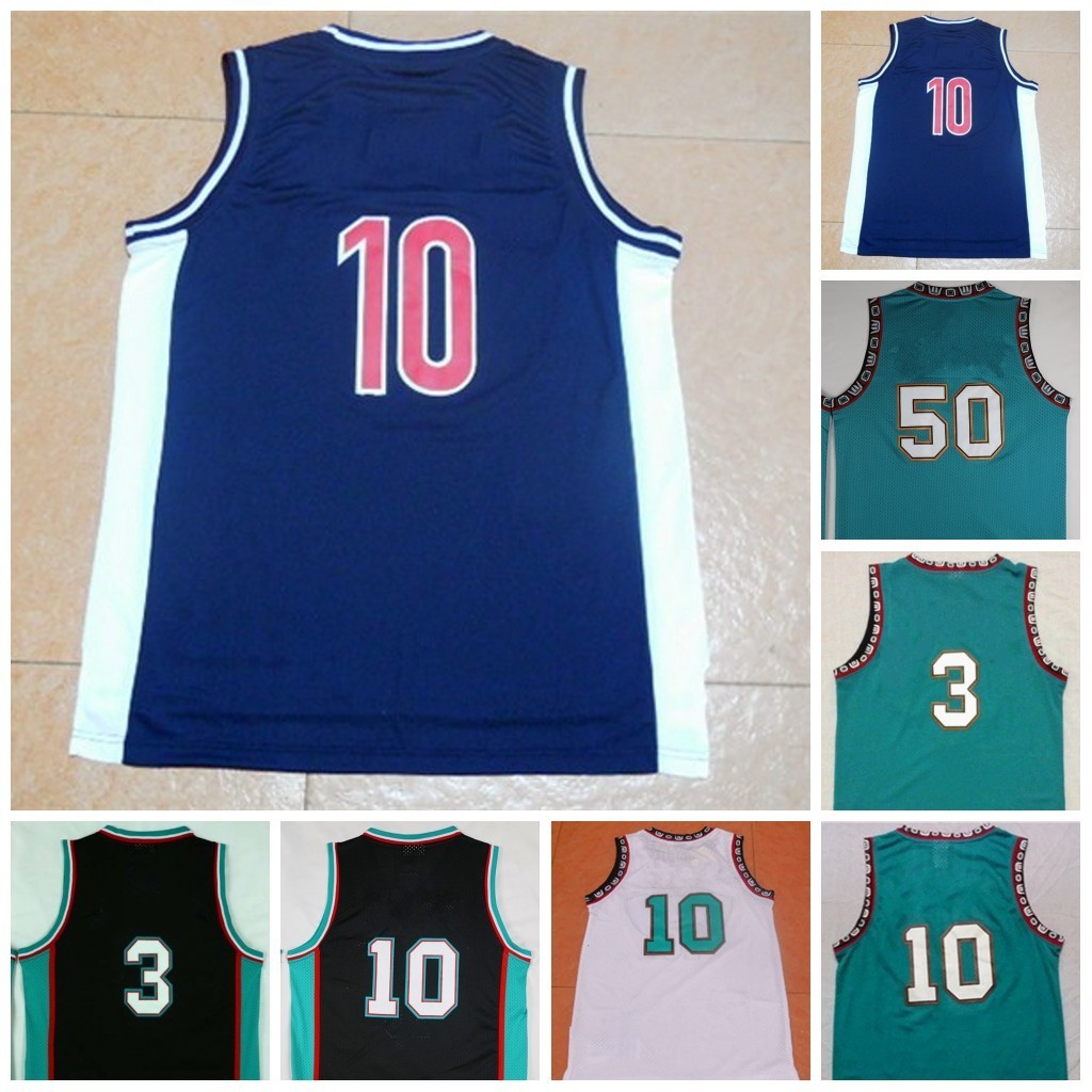 

Vintage 50 Reeves Basketball Jersey 10 Men Bibby 3 Abdur-Rahim Abdur Rahim Green Black
