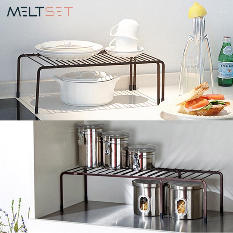 

Adjustable Kitchen Storage Rack Metal Cupboard Storage Shelf Non-Skid Spice Rack Single Layer Kitchenware Organizer Saving Space1