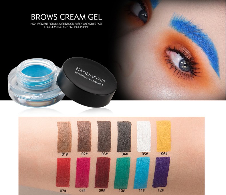

12 Color Waterproof Eyebrow Cream Natural Quick-drying Eyebrow Pencil Does Not Fade And Does Not Smudge Anti-sweat Eyebrow Brush, Customize