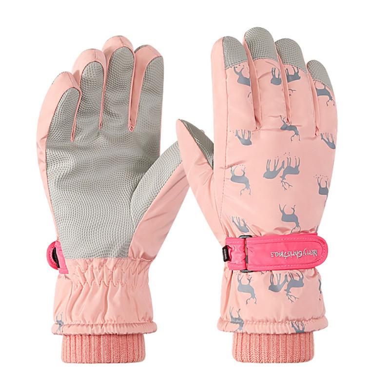 

Winter Ski Gloves Men Women Deep Warm Suede Lock Temperature Skin-friendly Comfortable Waterproof Outdoor Ski Gloves, Womenblack