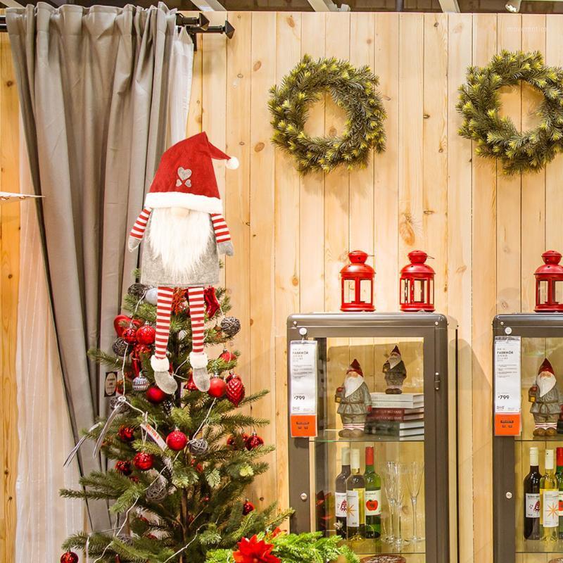 

Christmas Tree Top Stripe Faceless Doll Tree Top Pendants Forest Man Hanging Long Legs Treetop Topper Christmas Decoration1