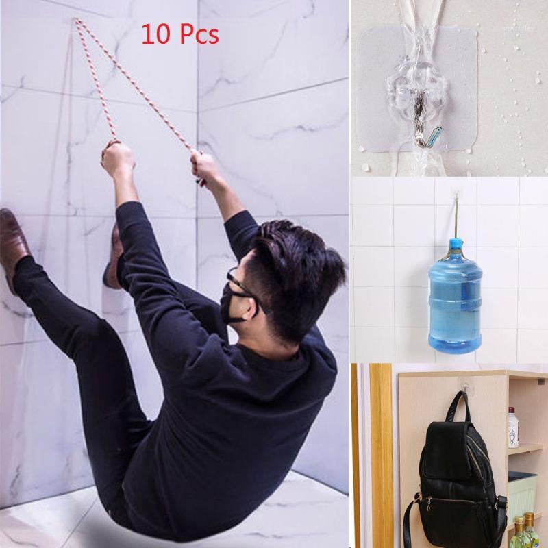 

10PCS Wall Hooks Strong Transparent Suction Cup Sucker Hanger Kitchen Bathroom Multi Use Adhesive Hook Door Traceless Organizer1