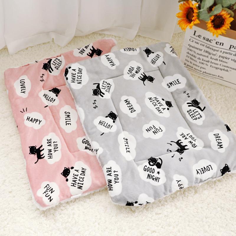 

Winter Pet Dog Bed Mat Soft Fleece Puppy Cat Blanket Dog Mattress Beds Warm Sleeping Cushion Kennel For Small Medium Large Dogs1, Gray