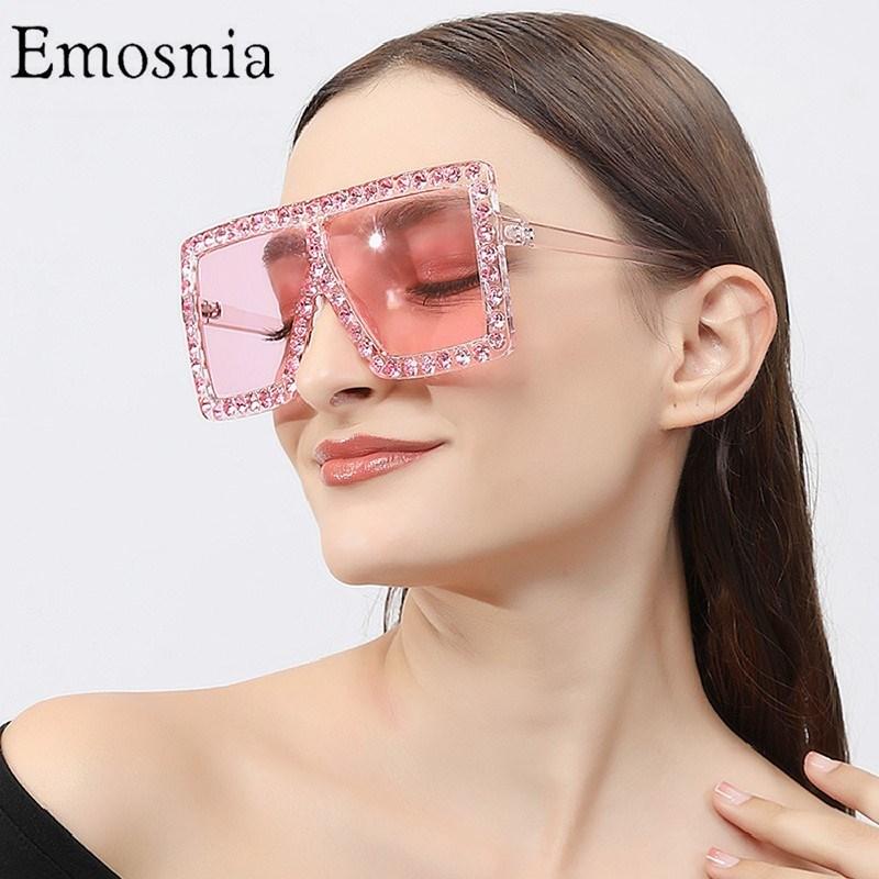 

Oversized Diamond Sunglasses Women 2021 Luxury Square Shades Big Frame Female Men Sun Glasses Fashion Brand Designer Eyeglasses