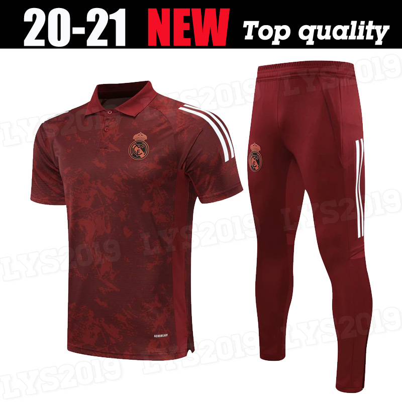 

Men kit 2020 2021 REAL MADRID Brown POLO training wear soccer jersey HAZARD SERGIO RAMOS BENZEMA VINICIUS camiseta football shirts