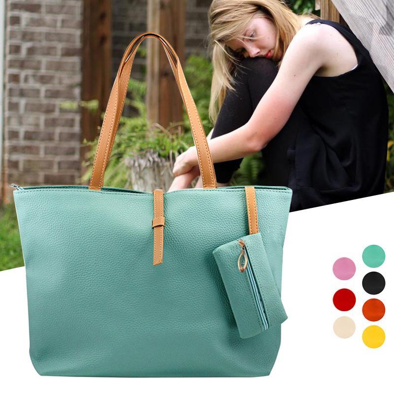 

2019 Fashion Women Lady Shoulder Bag PU Leather Large Capacity Fashion for Travel Money Big Size Handbag Tote Beach1, Beige