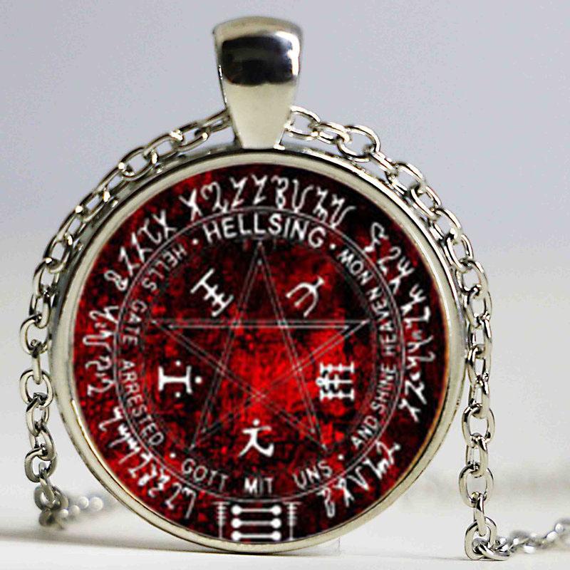 

1pcs Hellsing Inspired Necklace Glass Cabochon Necklace