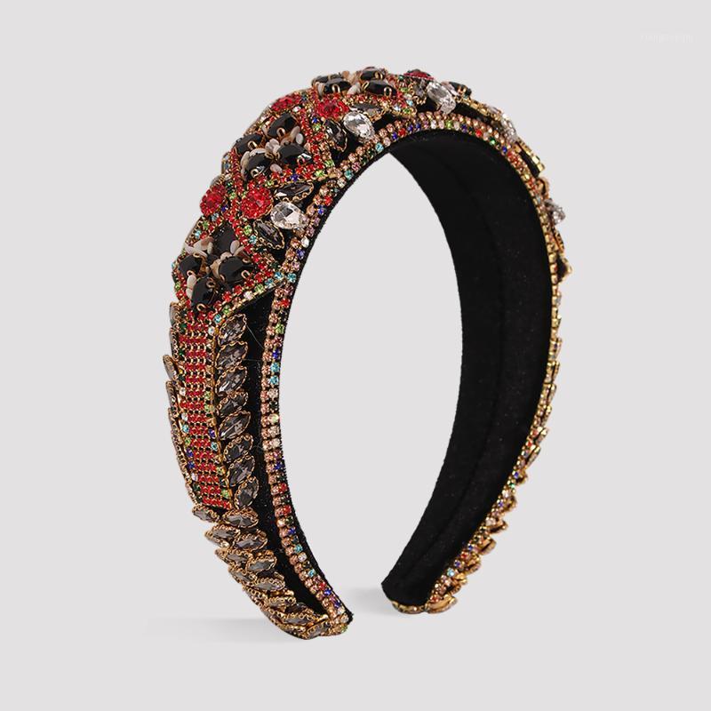 

Hair Clips & Barrettes Lalynnly Luxury Baroque Sparkly Padded Rhinestones Cracked Shell Headbands Full Crystal Hairband Wide Accessories For, Golden;silver