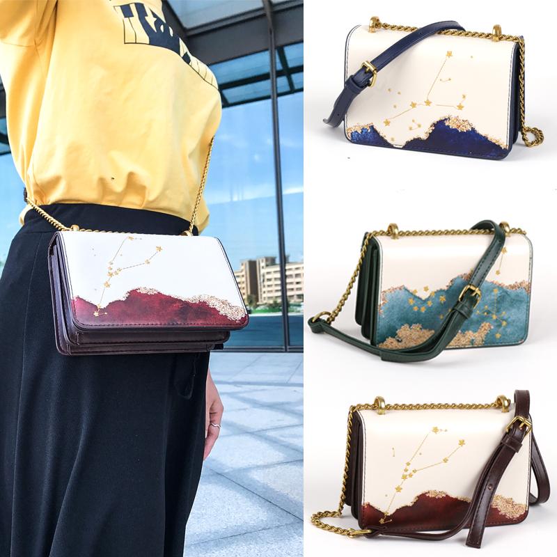 

Women's Leather Mode of Plutonium Shoulder bag Transdy current bag Fashion of ladies Small messenger designer, Blue