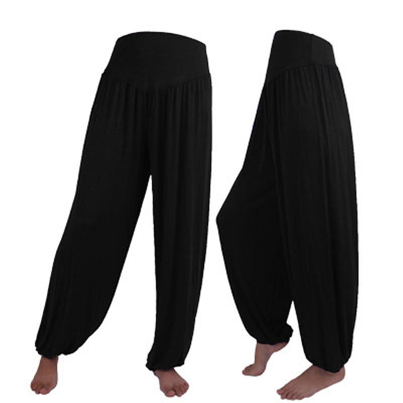 

The New Modal Yoga Clothes Yoga Pants Big Yards Loose Trousers Fitness Pants drop shipping, Black