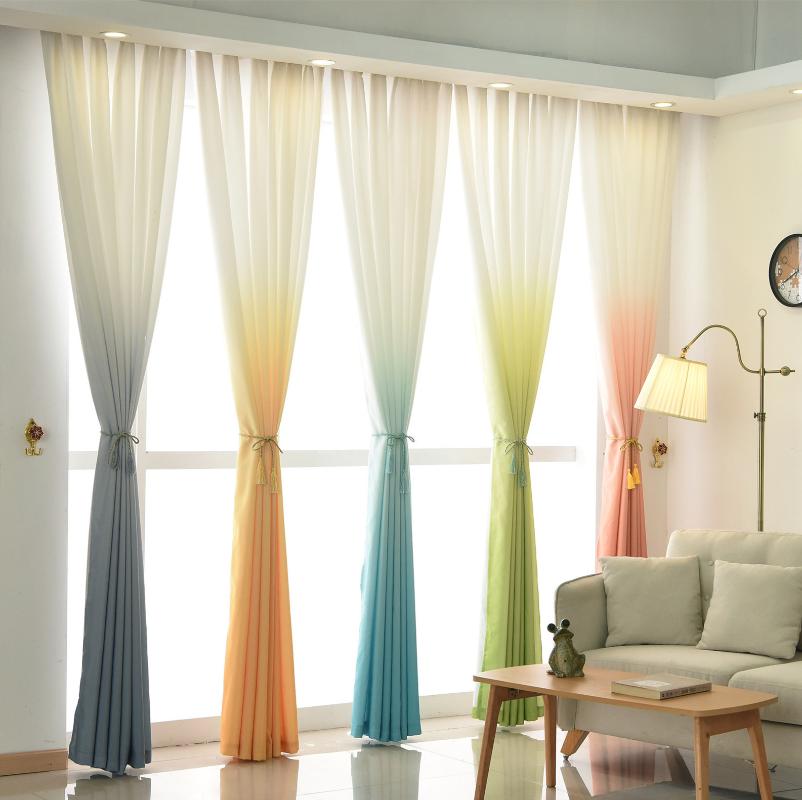 

High-end Curtains for Living Dining Room Bedroom Telilun Gradient Color Screens Curtains Thickened Decoration Wedding Cloth, Gray