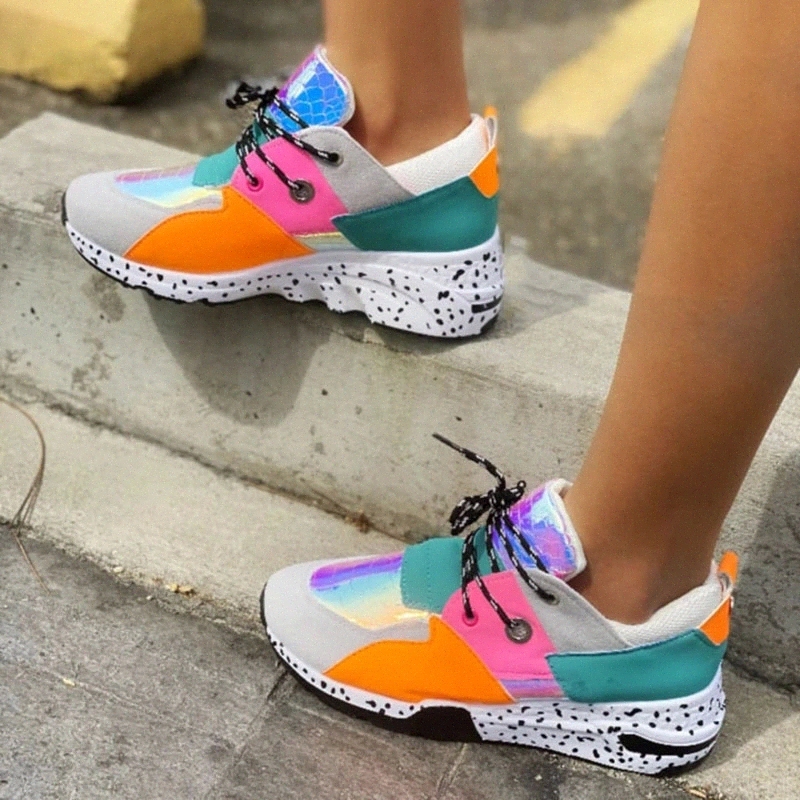 

INS Hot Women Casual Shoes Multicolor Leggings 2020 Fashion Rivets Increased Comfort Running Sneakers Seasons Plus Size 36-43 #t94L
