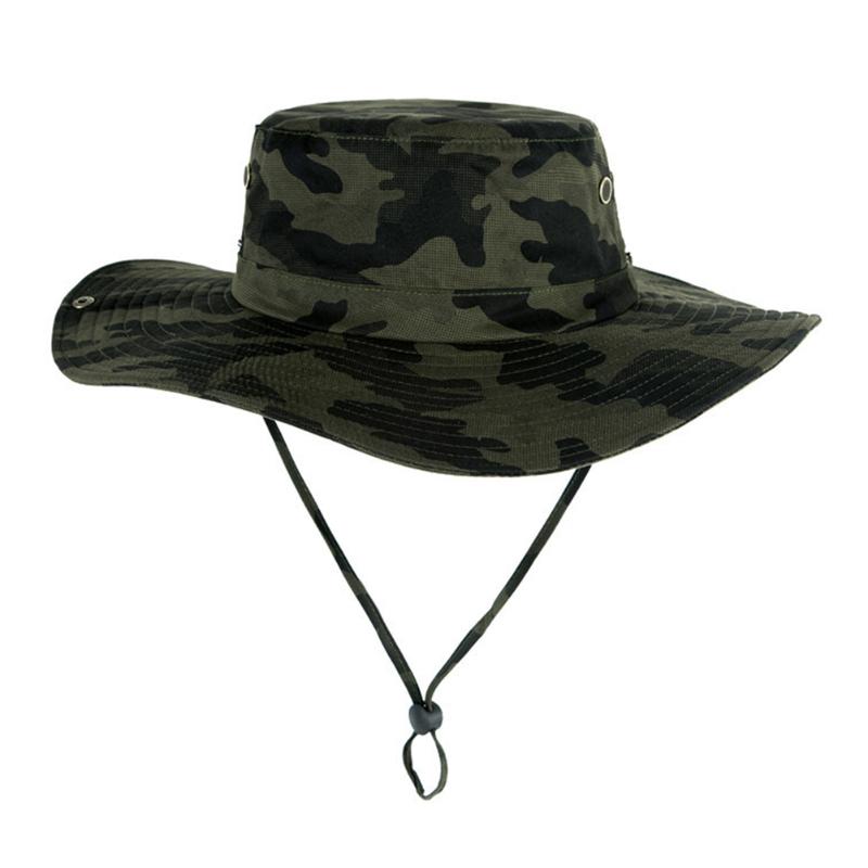 

Men Women Casual Outdoor Wide Brim Sun Hat Camouflage Pattern Summer Floppy Climbing Beach Sports Adjustable Hiking Accessories, Dark grey