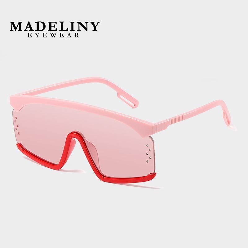 

Sunglasses MADELINY Women Square Brand 2021 One Piece Lens Sun Glasses Gradient Men Windproof Goggles MA0181