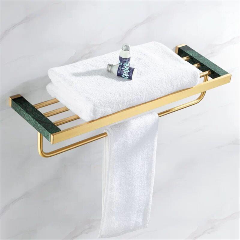 

Brass Bathroom Accessories Towel Rack Marble Shelf Bathroom Set Shelf Hardware Pendant Daily Storage Towel Bar1