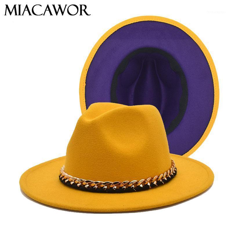 

Wide Brim Hats MIACAWOR Classic Red Fedora Hat Wool Felt Jazz Men's Retro Elegant Women Trilby F1151, Black