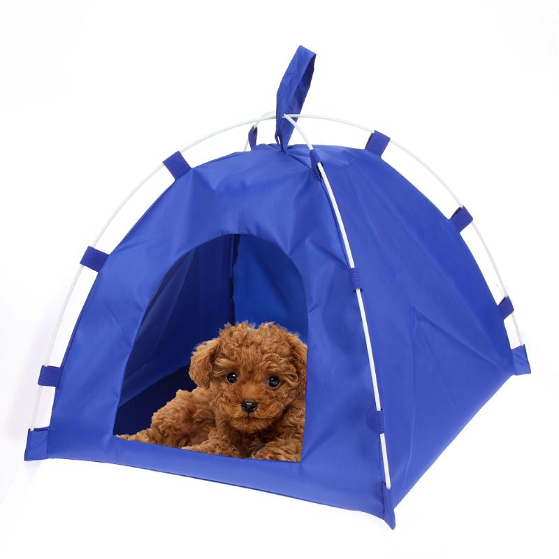 

Waterproof Oxford Pets Houses Tent Dog Cat Playing Bed Portable Folding Mat, Blue