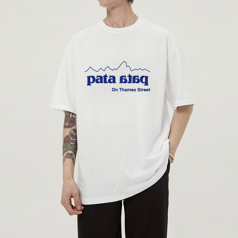 

PATA Black White Fashion Summer Men T Shirts Summer Cotton Tees Skateboard Hip Hop Streetwear T Shirts DYDHGMC207, White10