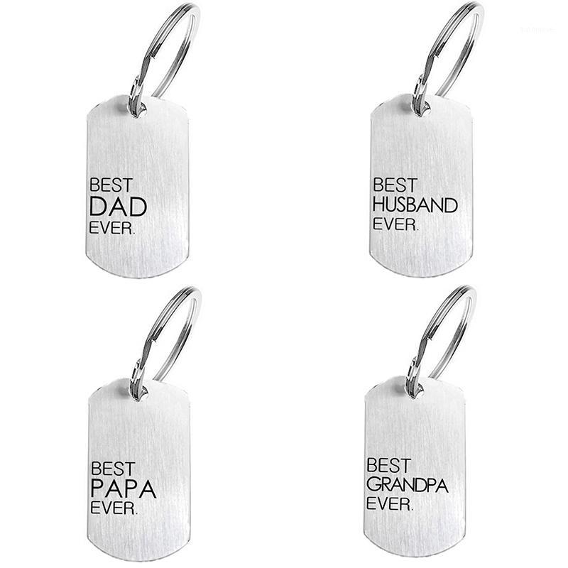 

Fathers Day Keychain BEST DAD/PAPA/GRANDPA/HUSBAND EVER Key Chain Pendant Stainless Steel Keyring Gift For Men1