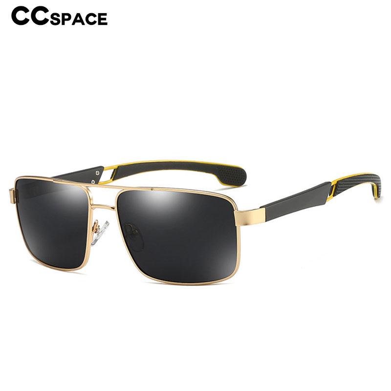 

49327 Retro Square Men Polarized Sunglasses Metal Frame Fashion Shades UV400 Vintage Glasses