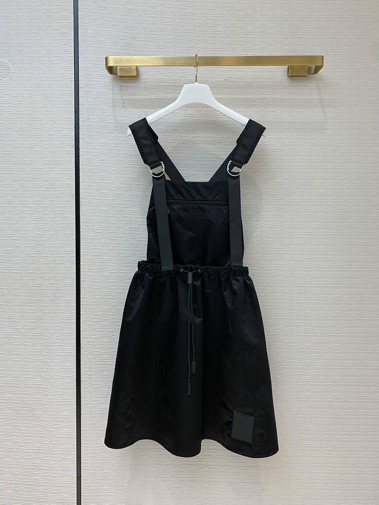 

Top quality Sport short dress 2020 early autumn women' clothes new casual high waist big hem straps tooling A-line mini dresses, Black