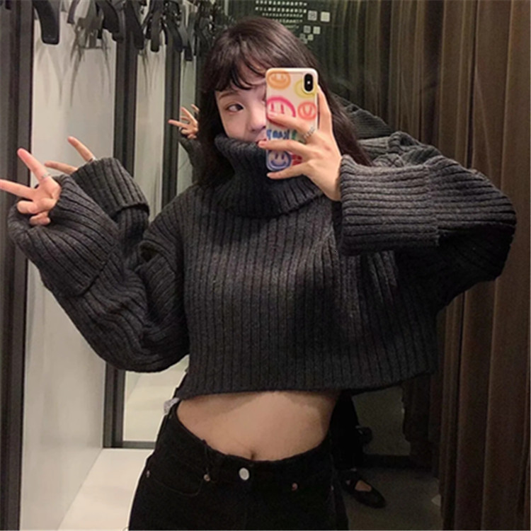 

2021 New Female Western Style Restoring Ancient Ways Inside Outside the Render Unlined Upper Garment Knitting Warm Coat E3n7, Black