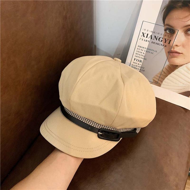 

2020 Women Newest Berets Ladies Solid Hot Hat Women Autumn Cap, White