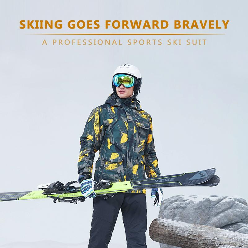 

2020 Male Windproof Ski Suit Waterproof Winter Thicken Thermal Fleece Ski Clothes Outdoor Sports Skiing Snowboard Set For Men, M-hxt-7002