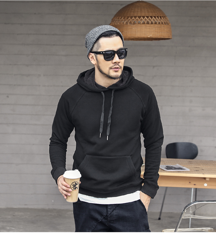 

2021 The New Heavy Cotton Winter Brands of the Men Solid Fashion Jacket High Hoodies Sudaderas Hombre Hip Hop F0006 T2y9, Black.