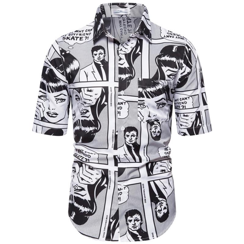 

2020 Summer Fashion New Men's Casual Boutique Beach Short Sleeve Shirt / Men's Hawaiian Beach Holiday Flower Floral Shirt, 2001 blue