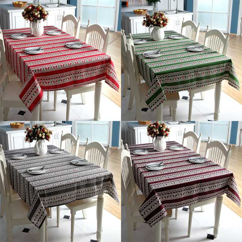 

Rectangle Polyester Cotton Tablecloth Wedding Birthday Party Hotel Banquet Table Cover Christmas Table Cover Home Decoration, 02