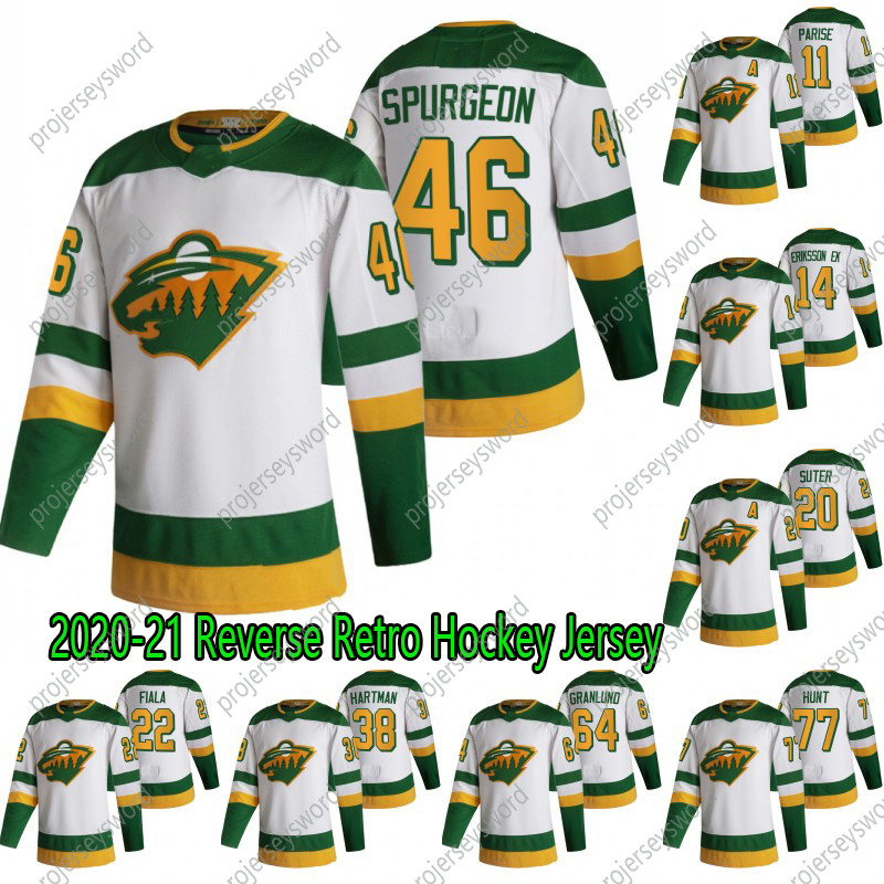 

2021 Reverse Retro Jared Spurgeon With C Patch Minnesota Wild Marcus Johansson Mikko Koivu Zach Parise Jason Zucker Ryan Suter Devan Dubnyk, Mens 20/21 reverse s-xxxl
