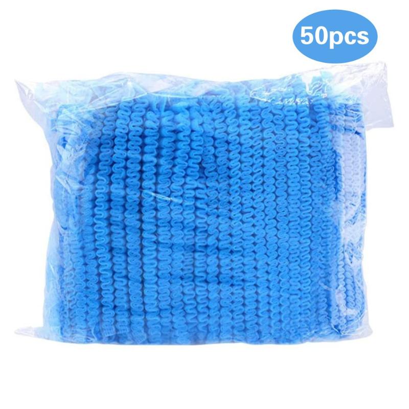 

100Pcs Disposable Hat Round Non-Woven Headgear Dust-Proof Chef Factory Workshop Anti-Hair Fall Cap
