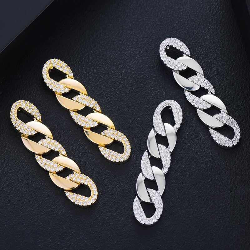 

GODKI Luxury Noble Trendy Gold Chain Dangle Earrings for Girl Women Bridal Wedding Earrings Fine Jewelry 2021 New High Quality
